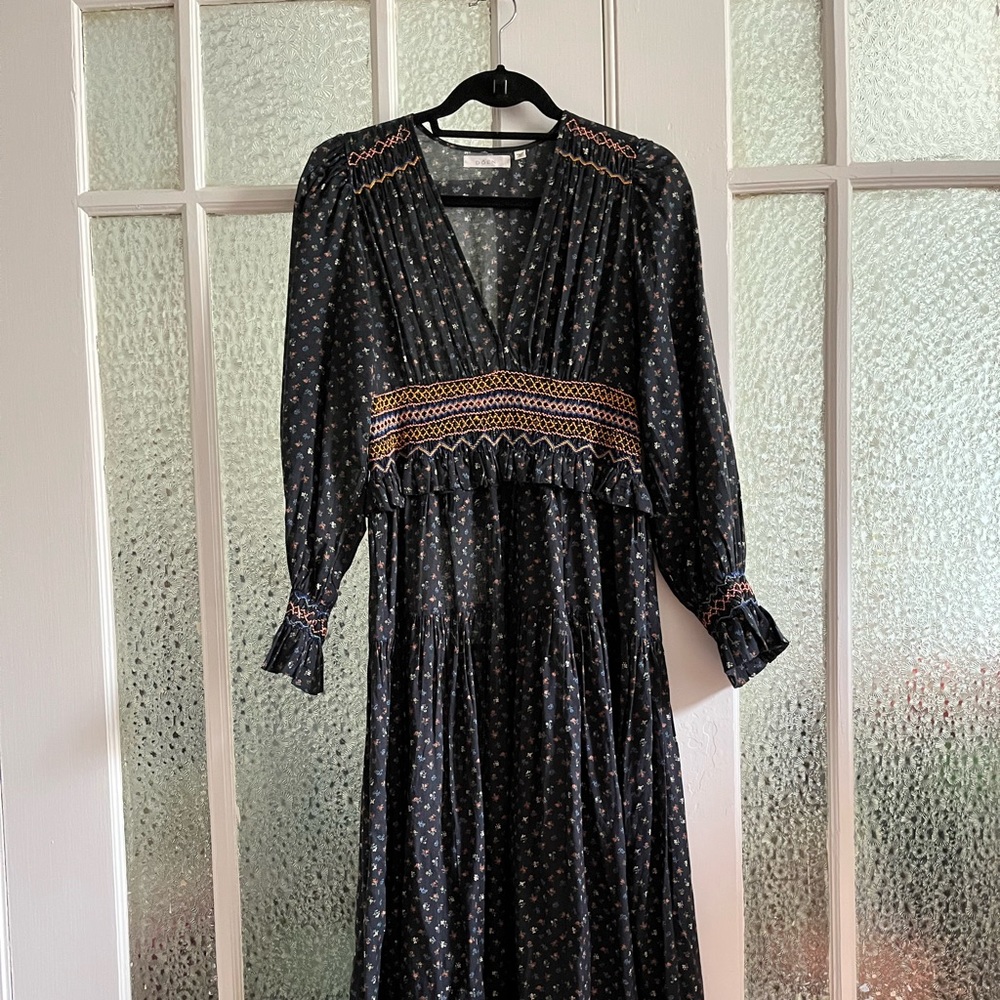 Doen Catania Dress in black parc monceau floral